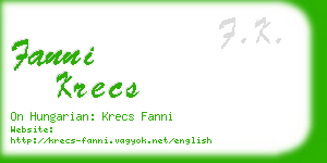 fanni krecs business card